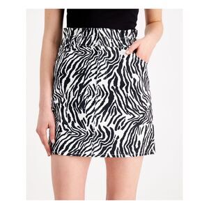 BAR III Womens Black Pocketed Elastic Waist Mini Party A-Line Skirt 2